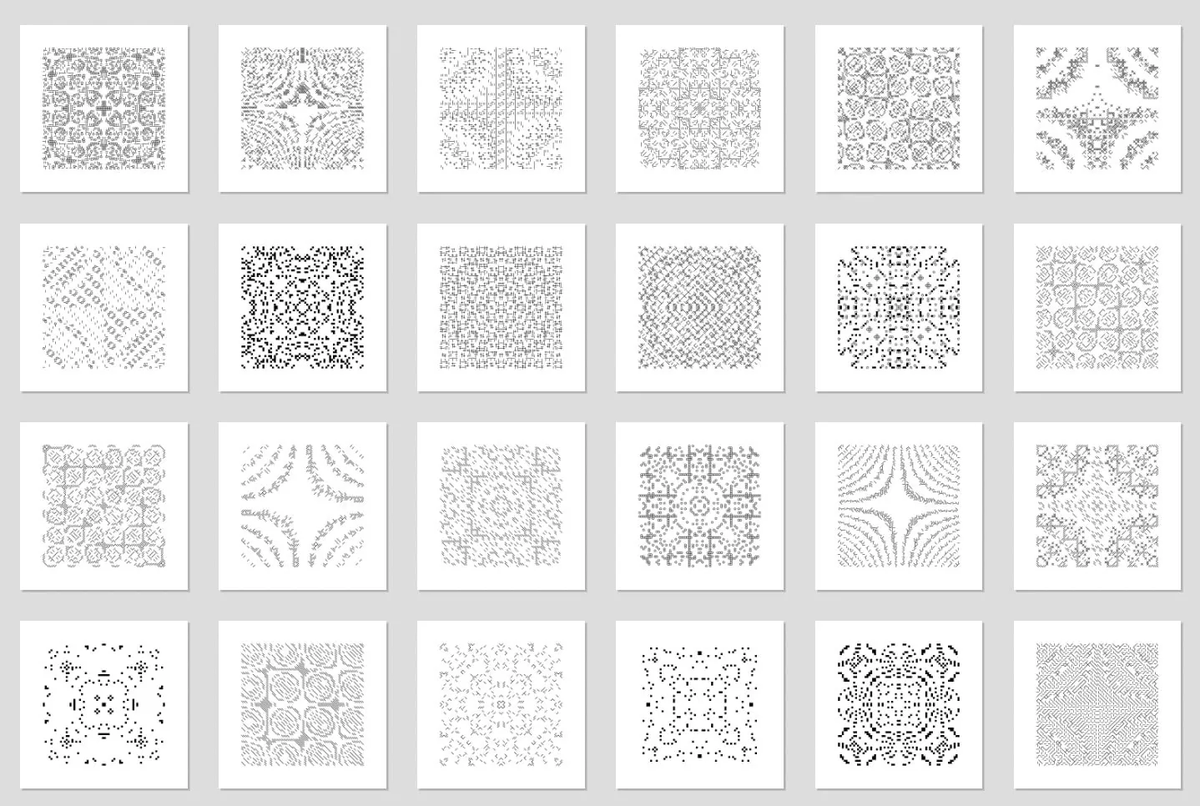 a 6x3 grid of fidenzas