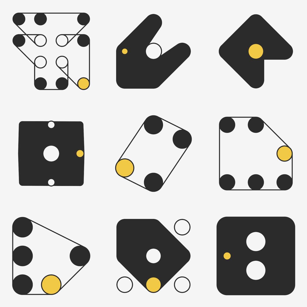 a 3x3 grid of ringers
